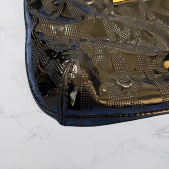 Michael Kors Black Glossy Clutch with Gold Accent - Picture 10 of 10